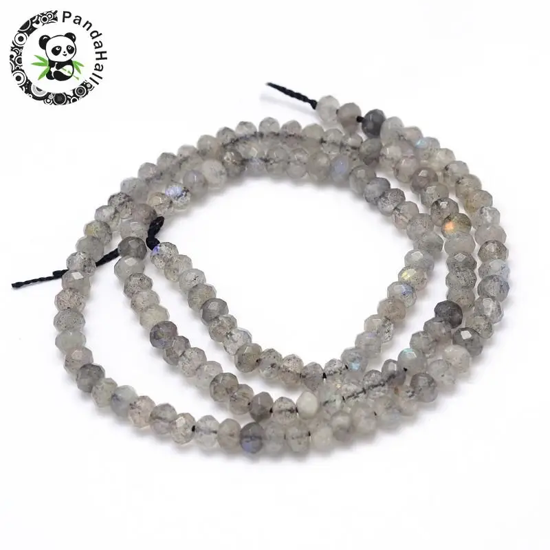 

Natural Labradorite Abacus Bead Strands, Faceted, 4x3mm, Hole: 1mm; about 129pcs/strand, 16