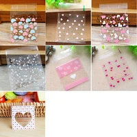 50pcs cute cartoon plastic bag wedding birthday party favors cookie candy gift packaging bags opp self adhesive pouch bags