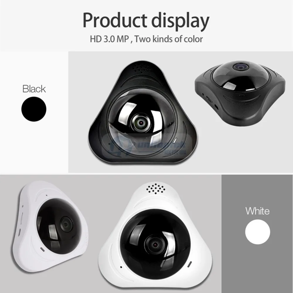 360 градусов HD 3MP 3D Виртуальная реальность Wi Fi IP камера панорама детский монитор