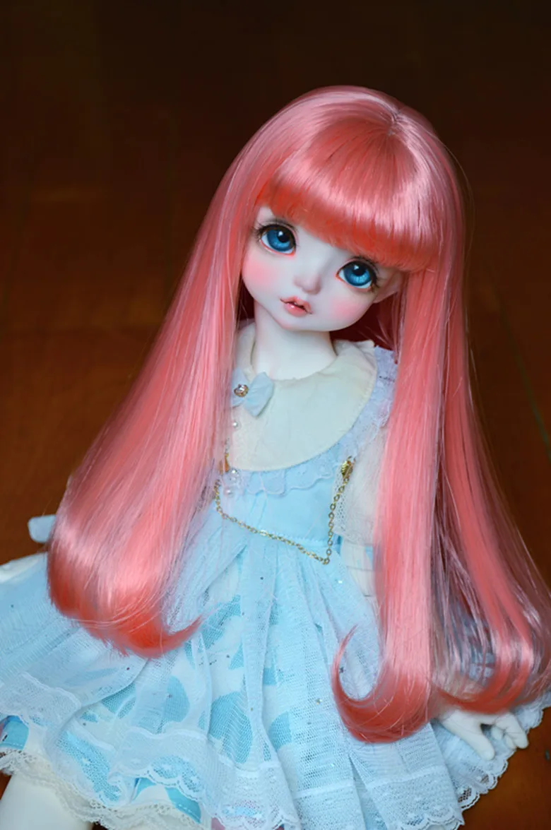

BJD doll wig high temperature silk color gas bangs inner buckle big pear suitable for 1/3/1/4/1/6 MSD DD doll accessories