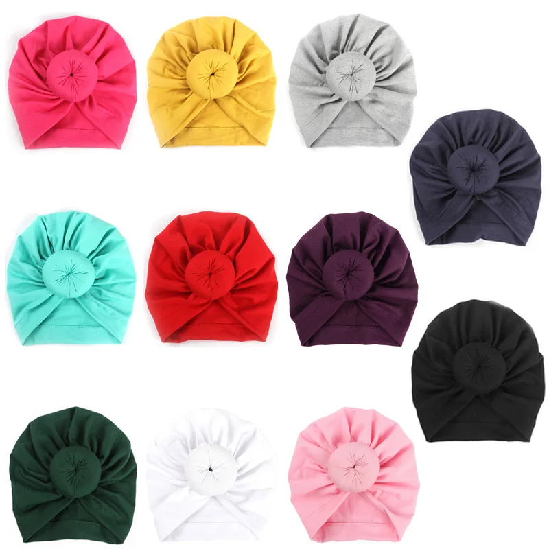 Fashion Donut Baby Hat Newborn Elastic Cotton Beanie Cap Multicolor Infant Turban Hats 1 PC | Детская одежда и обувь
