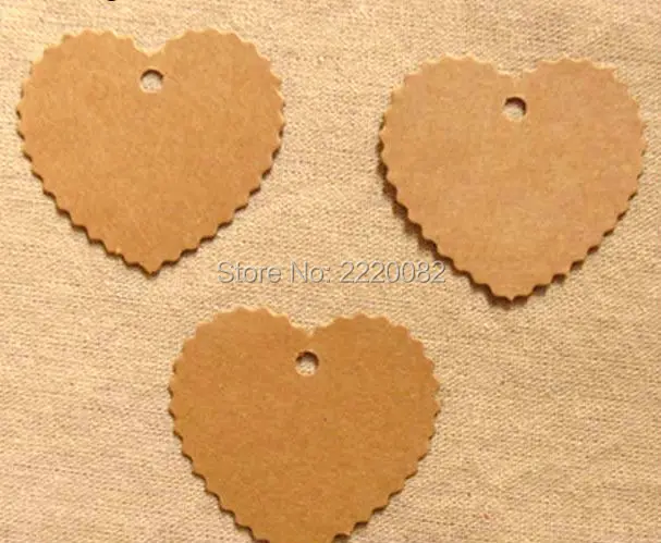 

Free shipping in stock blank tag 350gsm craft paper 6x5.5cm 400 pcs a lot /craft paper card hang label/heart shape tags