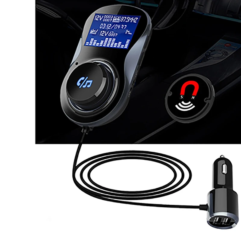 Bluetooth fm передатчик беспроводной радиоадаптер без рук с QC3.0 умный двойной USB порт