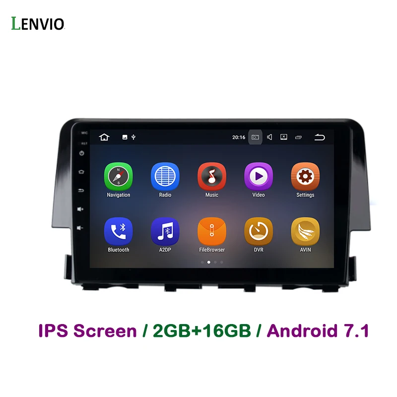 Автомобильный DVD плеер Lenvio 2 Гб ОЗУ Android 7 1 для Honda CIVIC 2015 2016 четырехъядерный
