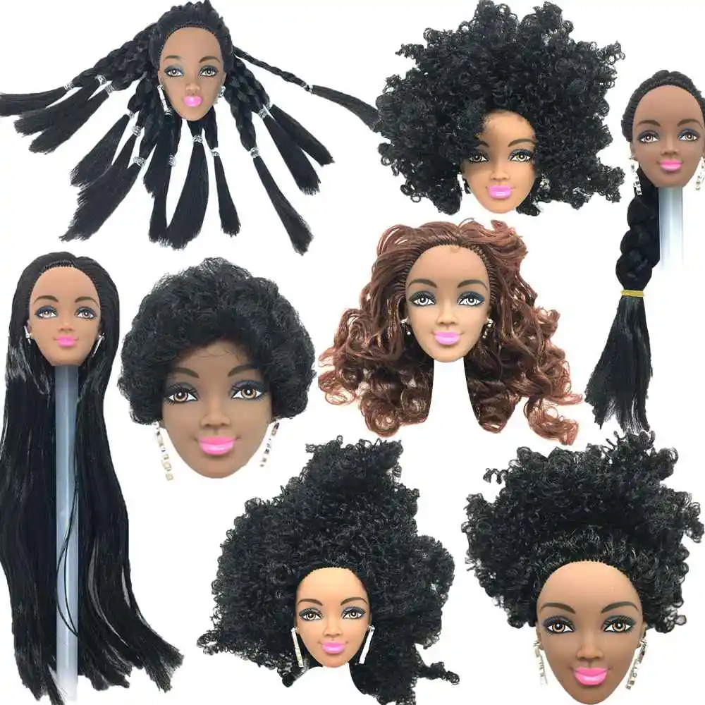 NK One Pcs Black Doll Hair Head для девочек For AS FR Dolls Africa Explosion прическа Сделай Сам лучший