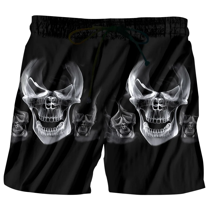 Летние мужские пляжные шорты 2017 голова смога черепа 3D принт модные бермуды