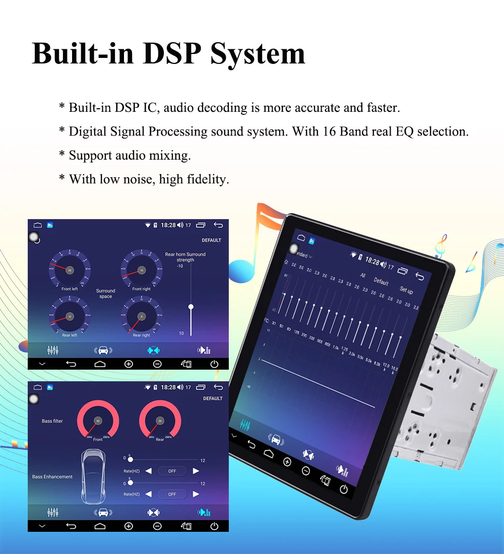 ARKRIGHT 9,7 ''2Din 4+ 64 ГБ Android 8,1 автомобильный Радио Аудио стерео Встроенный 4G gps/Автомобильный мультимедийный плеер двунаправленное крепление
