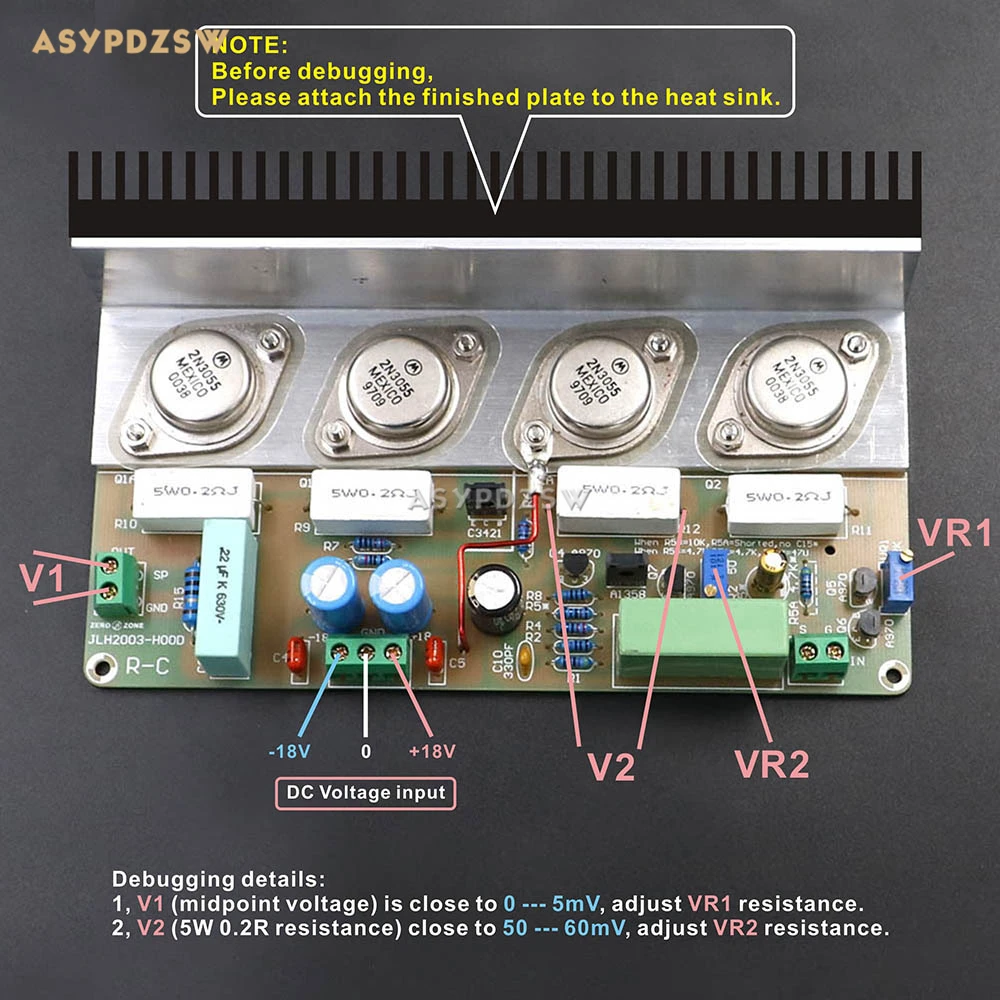 2 шт капот JLH2003 класс A Одиночный усилитель мощности DIY Kit(2 канала) 22 Вт+ 22 Вт 8ohm