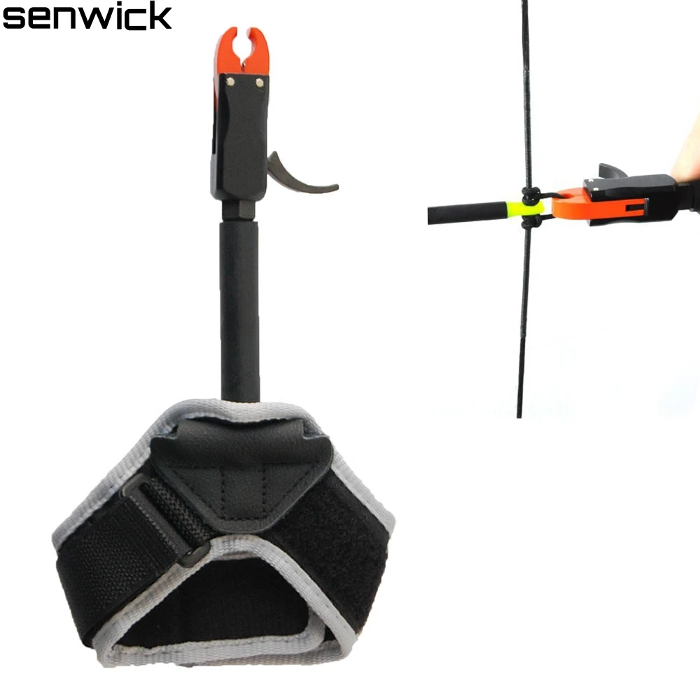 Senwick Brand 360 Degree Adjustable Compound Bow Release Aid with Wrist Strap Outdoor Shooting Hunting Accessories |