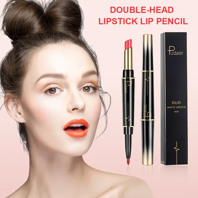Matte Lipstick Wateproof Cosmetics Double Ended Long Lasting Lips liner Pencil Lipsticks Maquiagem Profissional Completa |