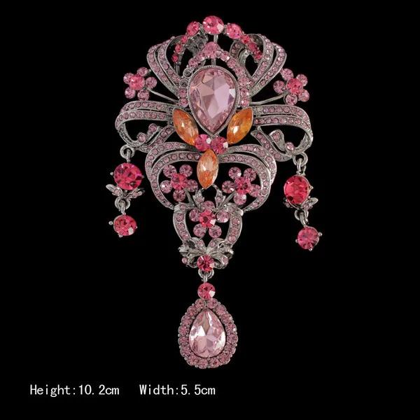 Charm Design Full Rhinestone &amp Crystal Inlay Jewelry Pendant Metal Plated Brooch Pins Women Brooches For Wedding | Украшения и