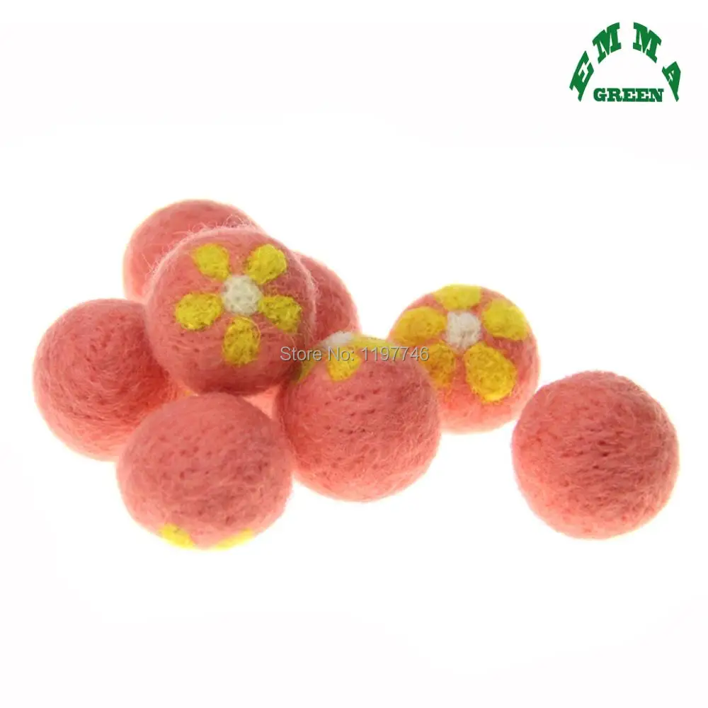 

Snowflake Flower 100% Wool Felt Balls Round Colorful Wool Felt Balls Pom for DIY Home Party Decoration Free Shipping 10pcs 30mm