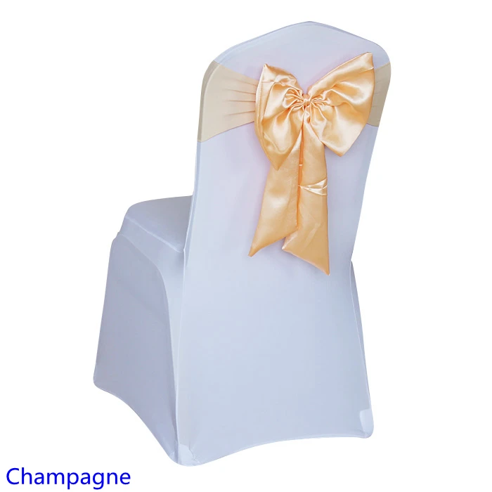 

Champagne Colour Chair Sash Butterfly Style Satin Sash With Lycra Sash Fit All Chairs Spandex Wedding Chair Sash Wholesale