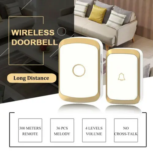 Новый беспроводной дверной звонок водонепроницаемый 300 м пульт дистанционного