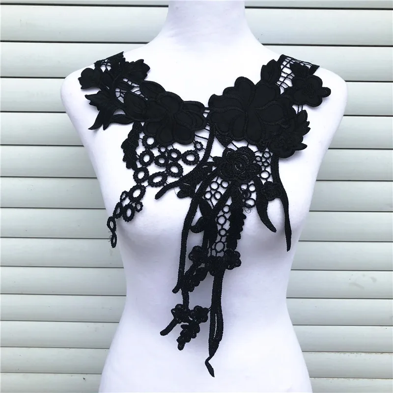 1 шт. черная тонкая Венецианская кружевная ткань для платья аксессуары украшения