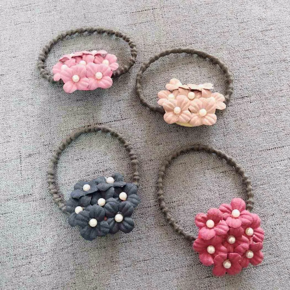 Shapu Cheap child high elastic hair ring flower bear wings pearl cute accessories tiara kids headwear girls baby | Детская одежда и
