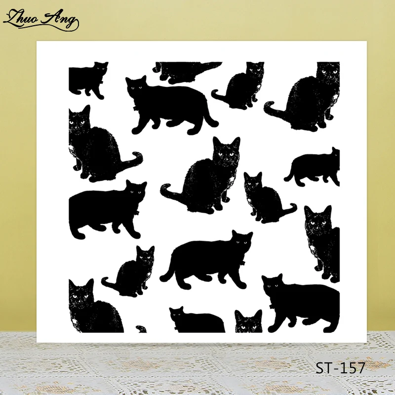 

Black Cats Clear Silicone Stamp/Seal for DIY Scrapbooking/Photo Album Decorative Card Making Clear Stamps /Seamless stamp