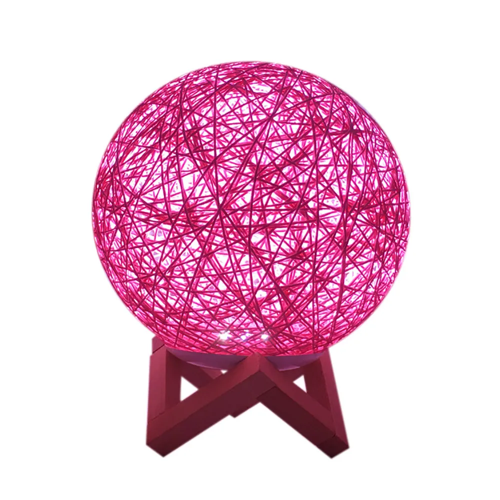 20 см 3D LED ротанговая Луна ночник лунный свет USB зарядка Настольная луна лампа