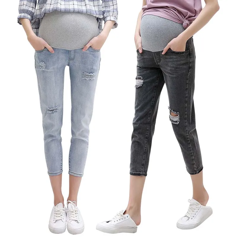 Брюки для беременных брюки джинсы Одежда с дырками модная летняя одежда | Мать и