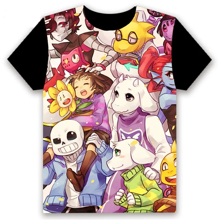 Модная мужская футболка аниме Undertale Sans Frisk Чара Папирус игра Косплей короткий рукав Повседневная унисекс черная футболка на заказ - Цвет: 5