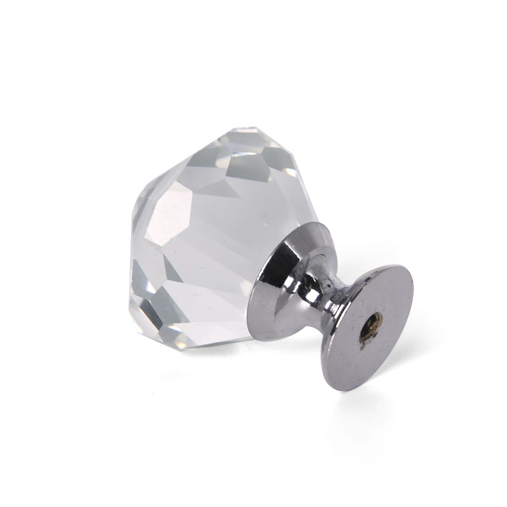 Clear 30mm/40mm 10pcs Diamond Shape Crystal Cabine Pulls Zinc Alloy for Cabinet Drawer Wardrobe Cupboard Door Handle | Обустройство
