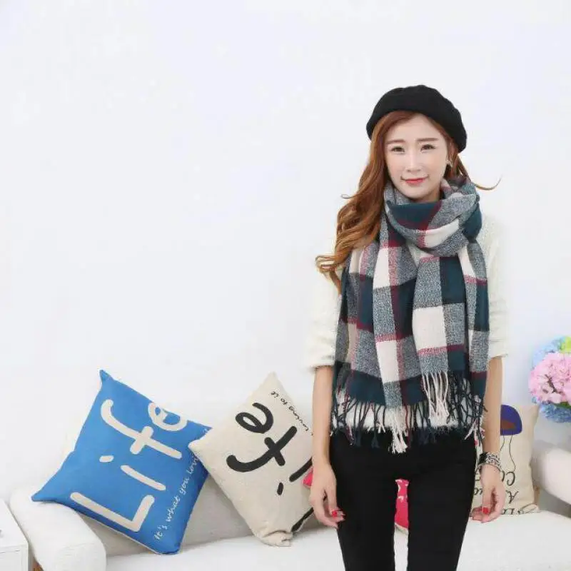 Новая модная коллекция 2015 года мужской кашемировый шарф Для женщин пледом