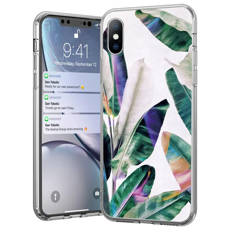 6099 Ottwn летний рисунок банановых листьев чехол для телефона для iPhone 11X7 8, 6, 6 S, Plus, XS XR XS Макс 5 5S SE Ретро листья чехол-накладка на заднюю панель из силикона и мягкого ТПУ с крышкой - Цвет: 6099