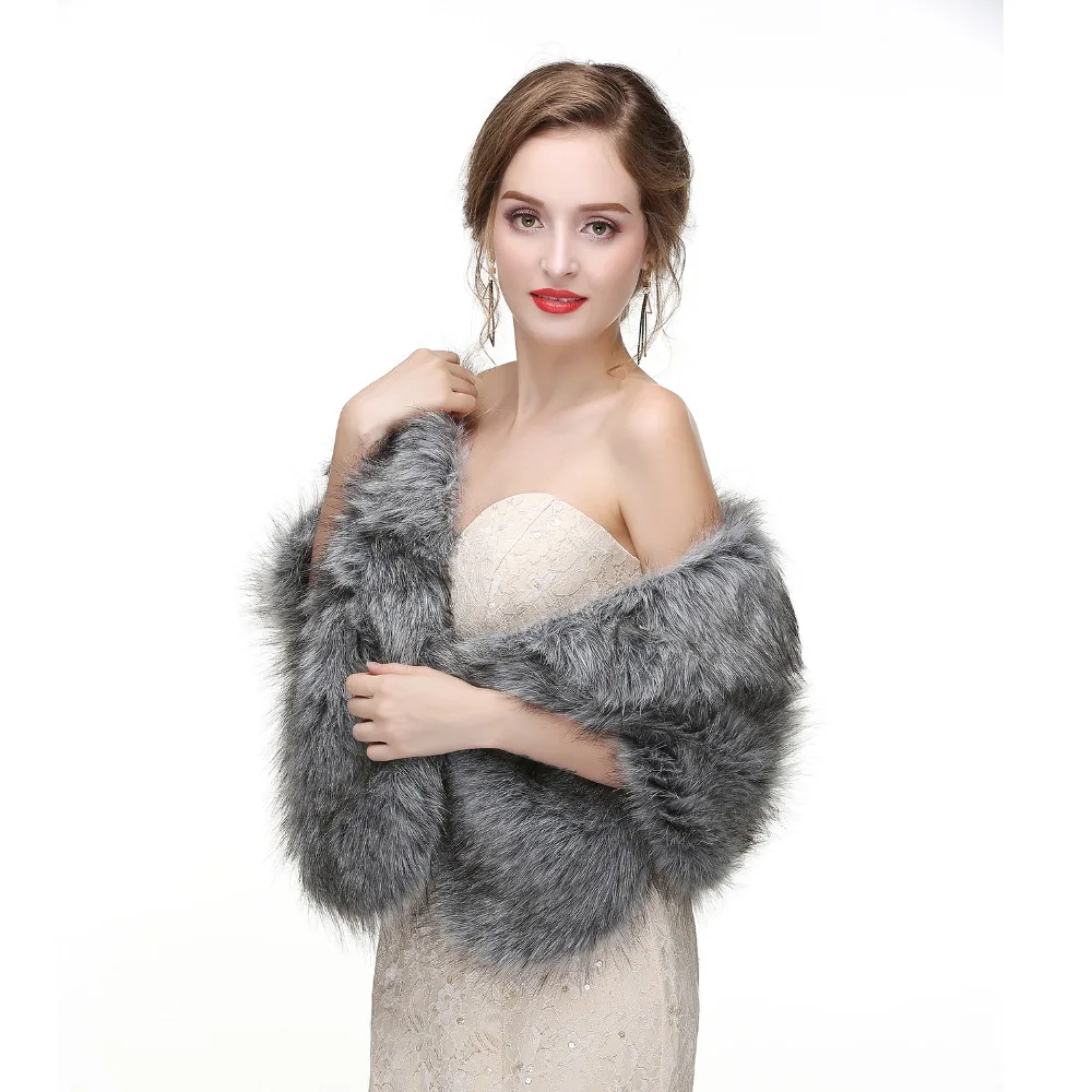 Forevergracedress элегантные мягкие осень-зима искусственного меха невесты Свадебные палантины куртки-болеро Свадебные пальто шали шарфы PJ426