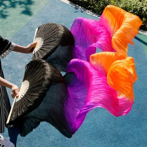 Высокое качество, шелк, танец живота, веер, танец, 100% натуральный шелк, вуаль, левая + правая, синие цвета, горячая распродажа, черный, фиолетовый, роза, Ориндж!