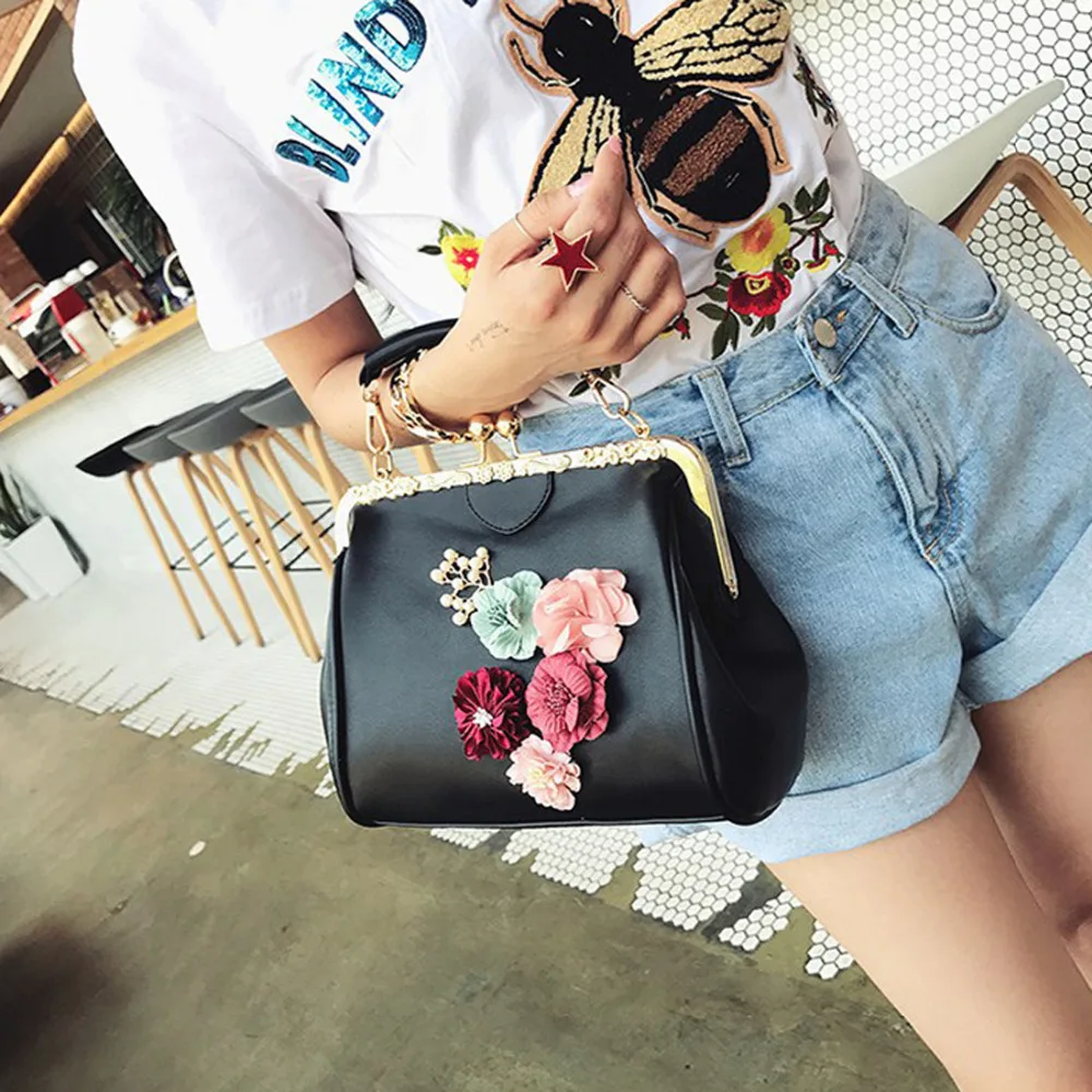 2018 Для женщин сумки в виде Металлической Рамки расшитые бисером сумка