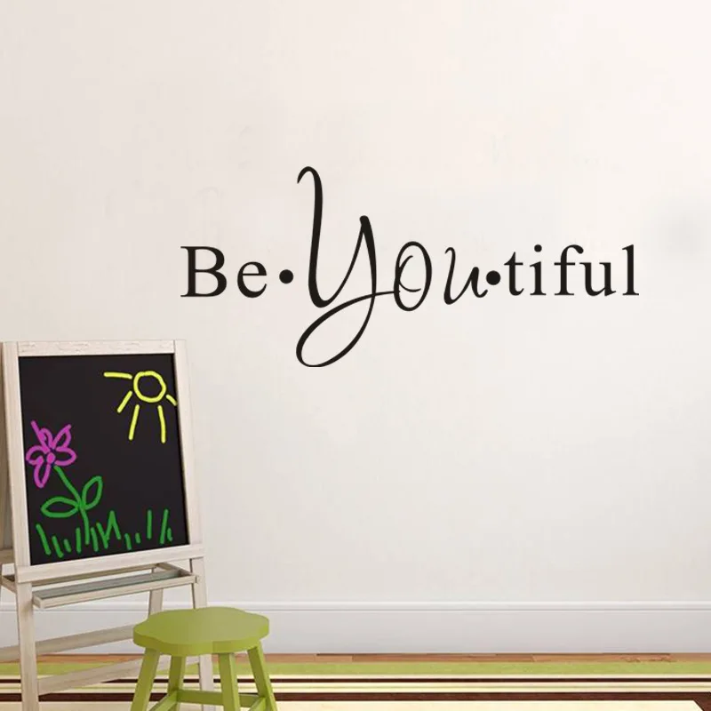 Be You Tiful Цитата стены Стикеры декоротивная наклейка для постер с изображением