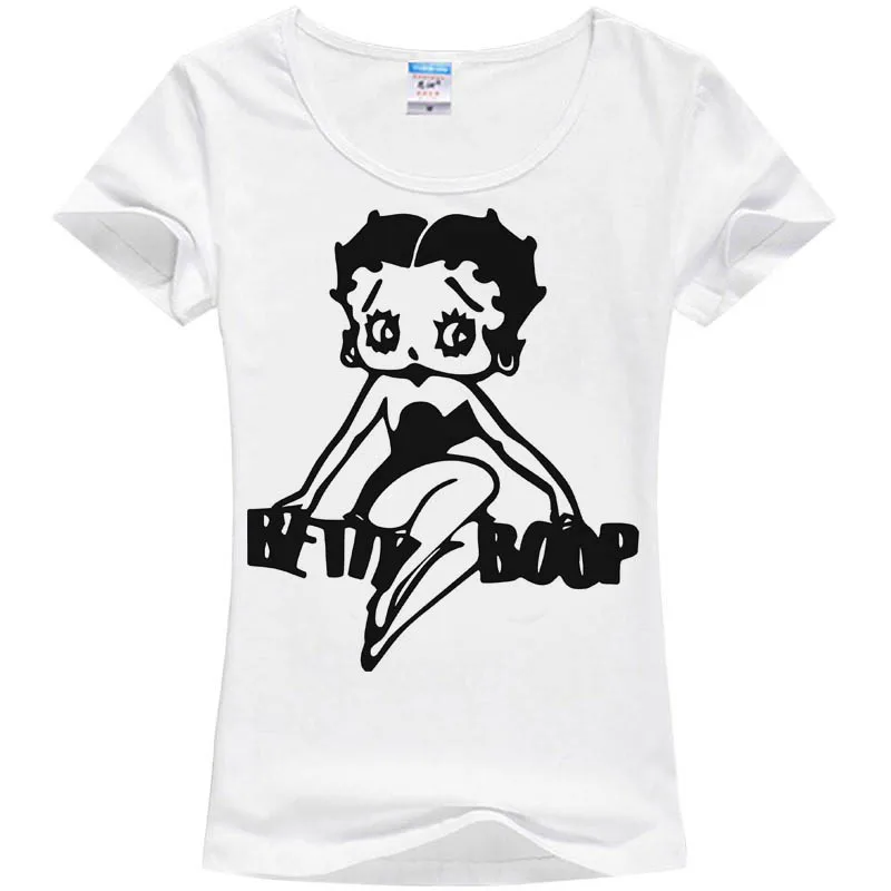 Betty boop футболка летние модные женские туфли с коротким рукавом Футболка Vsuprem teet