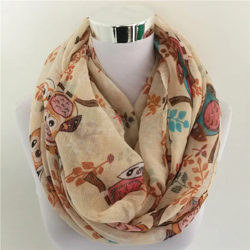 

10pcs/lot women's animal birds owl scarves fashion viscose headband muslim popular wrap winter tree print infinity scarf shawls