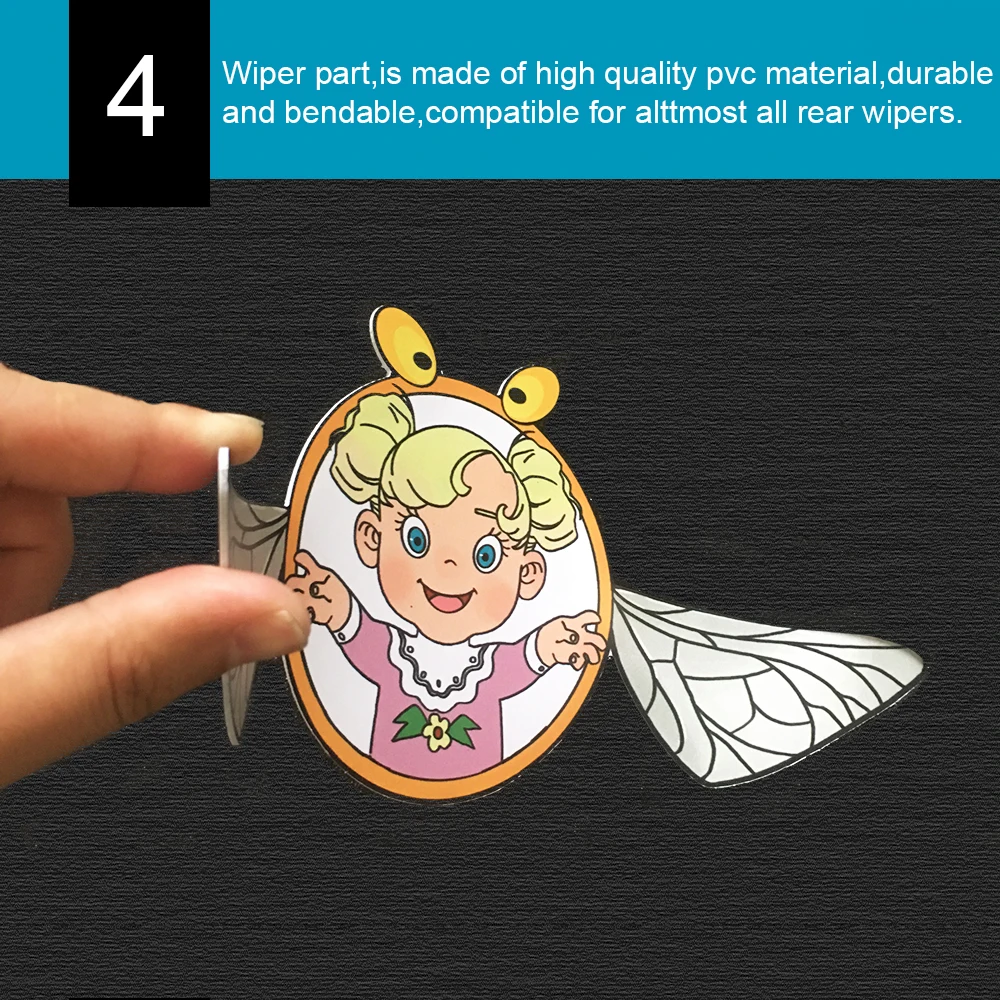 Съемные развевающиеся наклейки для стеклоочистителей shaba Inu ПВХ на заднее стекло