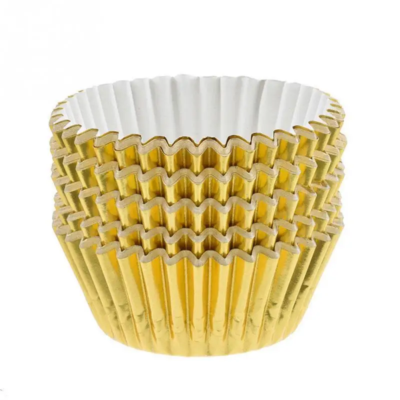 100 шт./коркор. алюминиевая фольга бумажный стакан для торта Формы кексов вкладыши