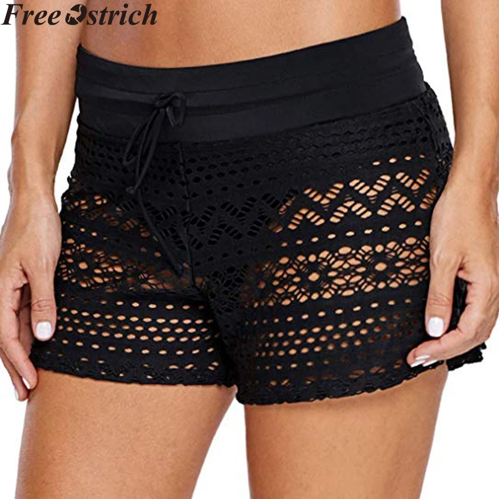 Женские летние сексуальные пляжные спортивные шорты с высокой талией черные
