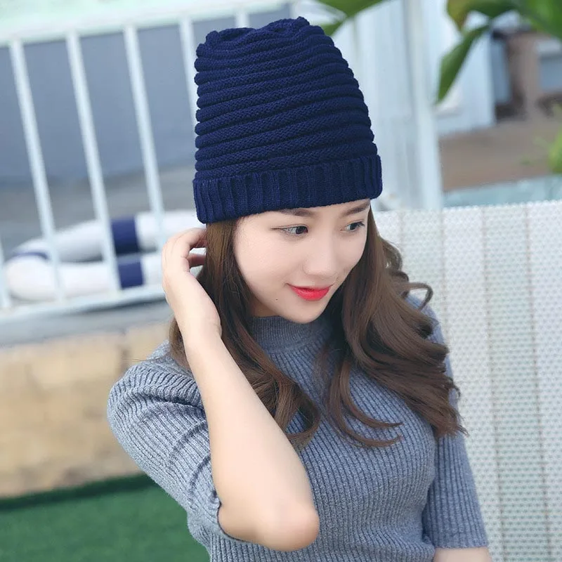 Мода Краткое 2016 Cap Твердые Хлопок Вязаный Высокое Качество Капот теплая Мягкая