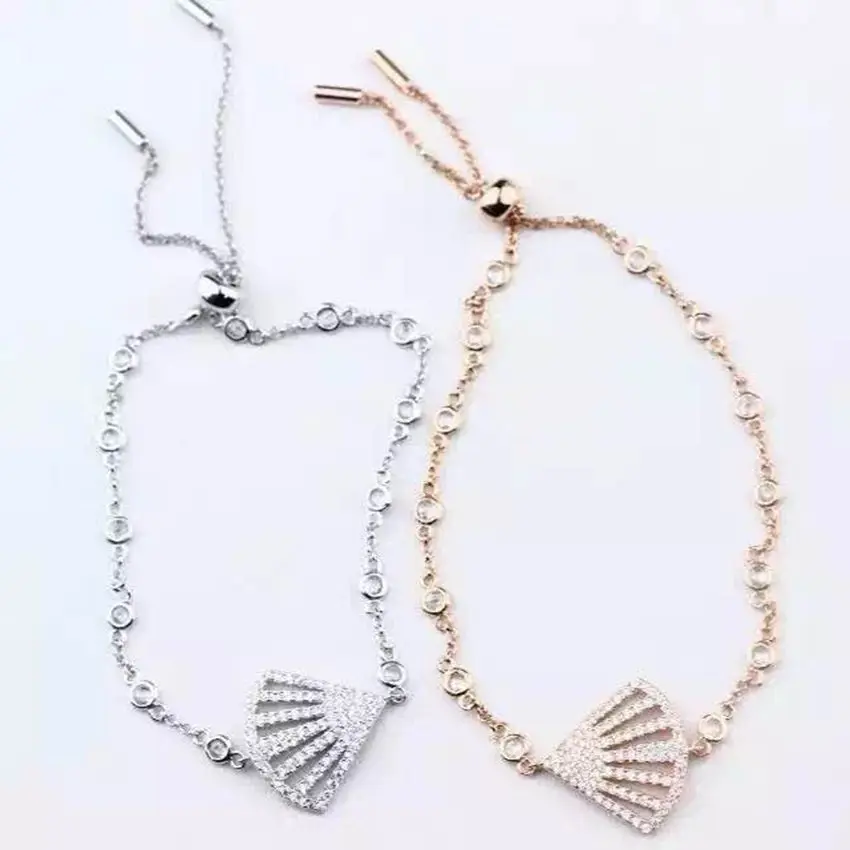 Роскошный AB циркониевый браслет-цепочка из стерлингового серебра 925 пробы с