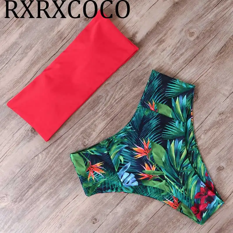Купальный костюм с тропическим принтом бикини пуш ап 2020 сексуальная купальная
