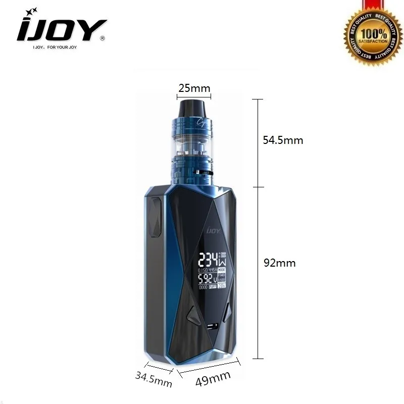 Оригинал IJOY Diamond PD270 234 Вт Vaping электронные сигареты Kit Diomond TC поле Mod с капитаном X3S