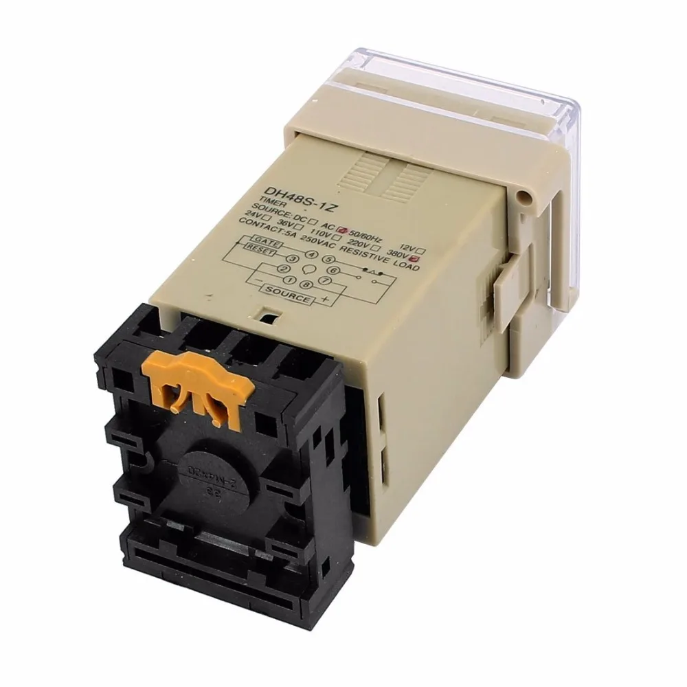 Φ 8 Terminals SPST 0 01 S-9999H ЖК-дисплей с интерфейсом времени DH48S-1Z AC/DC12V 24V AC220V w Socket 48*48mm |