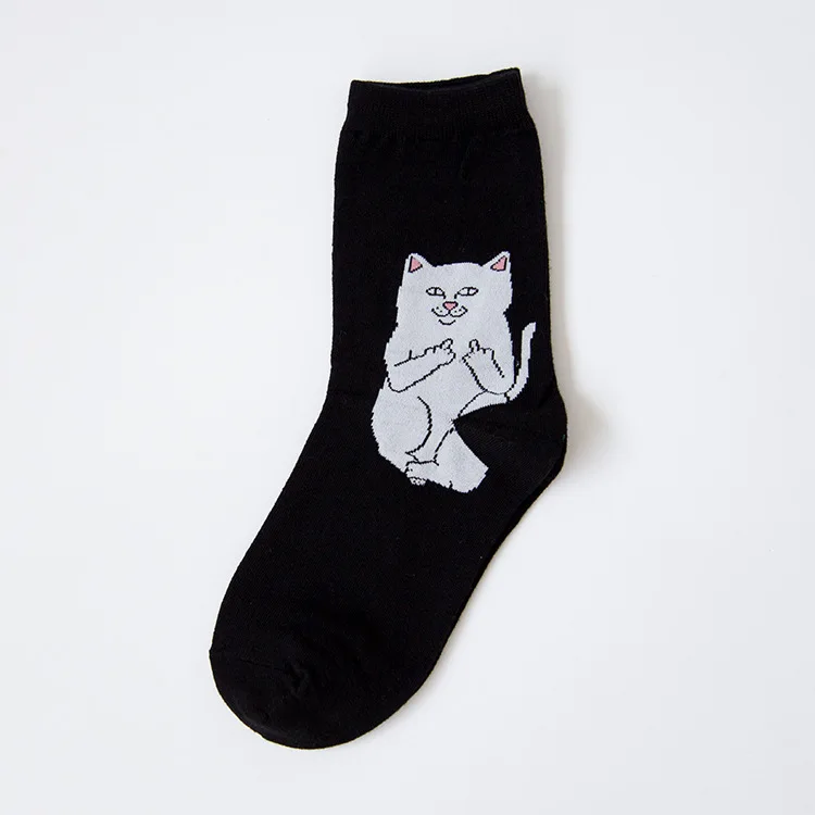 Black Cat Новая мода, унисекс, Мультяшные креативные забавные чужеродные носки для мужчин и женщин, уличные Повседневные носки для скейтборда - Цвет: Black Cat