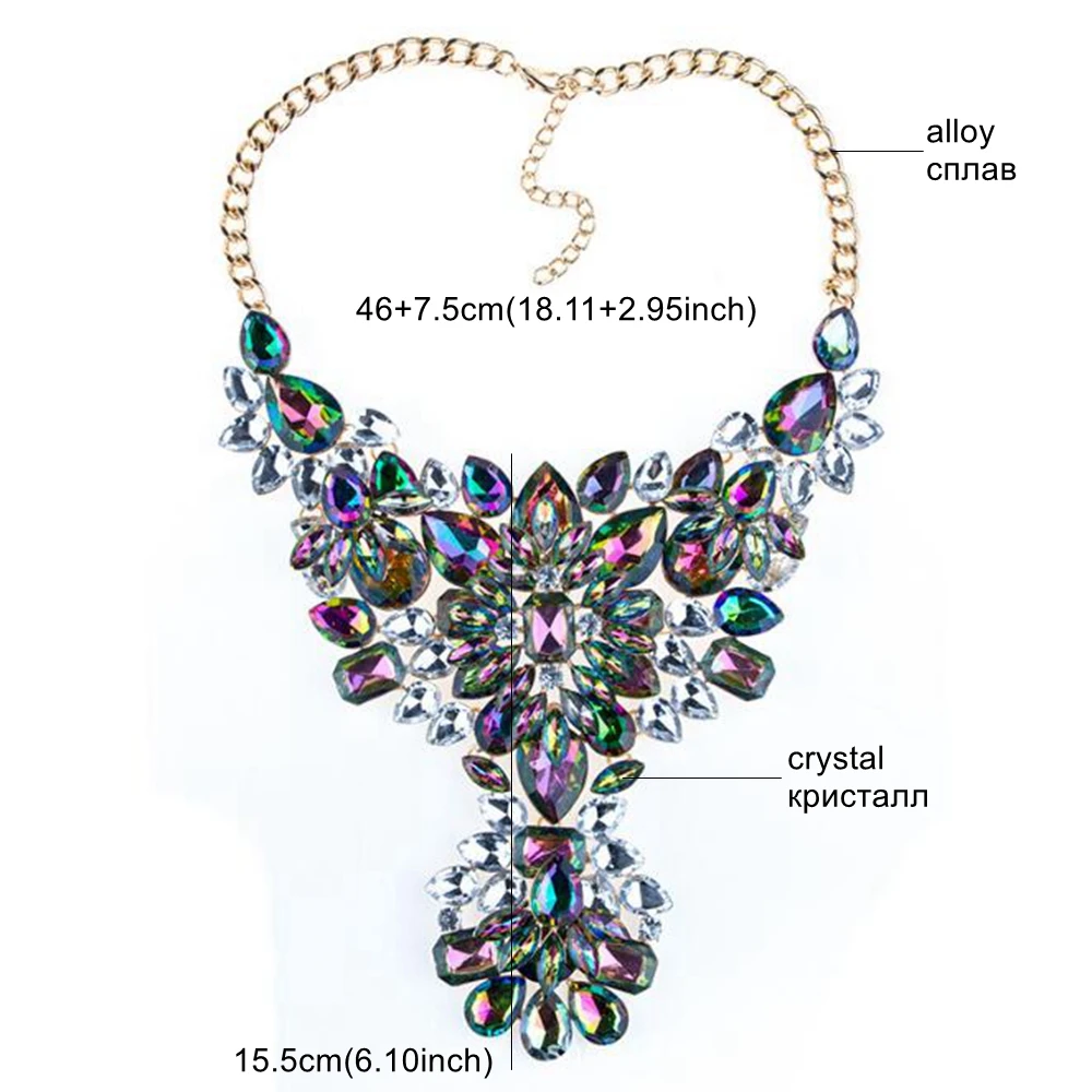 

DiLiCa Classic Crystal Flower Statement Necklaces & Pendants Fashion Women Maxi Necklace Choker Female Vintage Necklace Jewelry