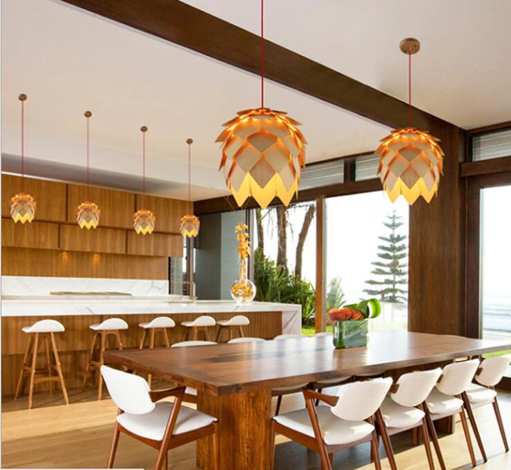 ZYY деревянный креативный простой подвесной светильник в стиле лофт современные