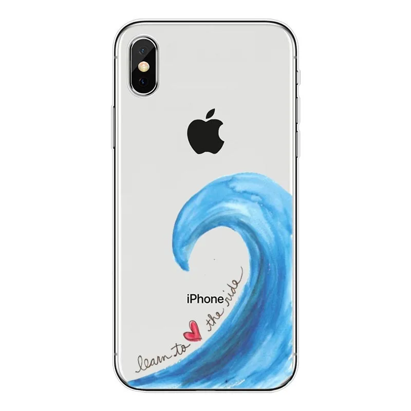 Крутой мягкий прозрачный ТПУ чехол для телефона серфинга и на закате iPhone 11Pro 8 8Plus 7