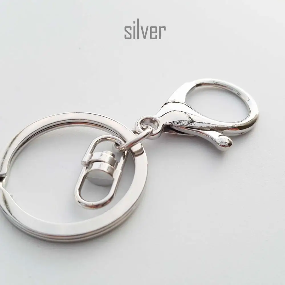 silver DIY брелок для ключей от автомобиля, застежка-карабин, уплотнительное кольцо, кожаная сумочка, кошелек, Ювелирная подвеска, подходит для пряжки, триггер, оснастка, крюк - Цвет: silver