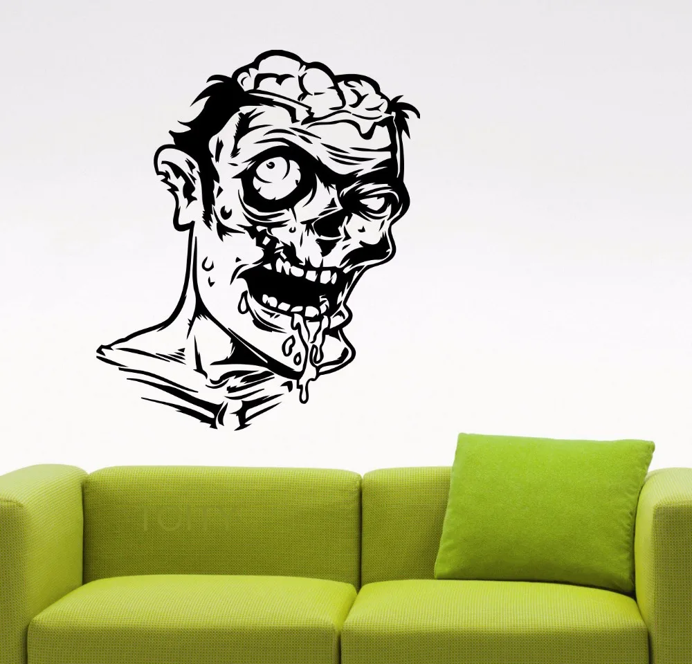 Zombie Wall Vinyl Decal Dark Horror Sticker Home Interior Art Decoration Living Room Bedroom Bathroom Decor Waterproof Mural | Дом и сад