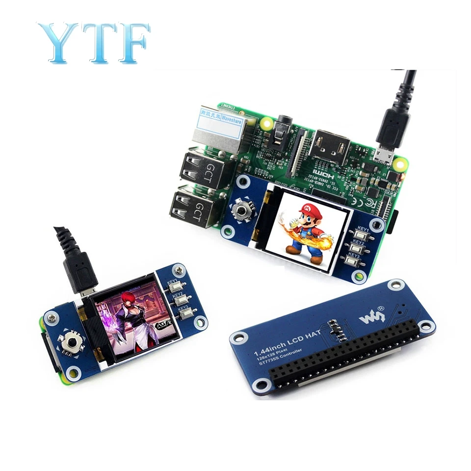 Raspberry Pi 3/4B B + Plus ZERO 1 44 дюймовый цветной ЖК дисплей Плата расширения SPI интерфейс