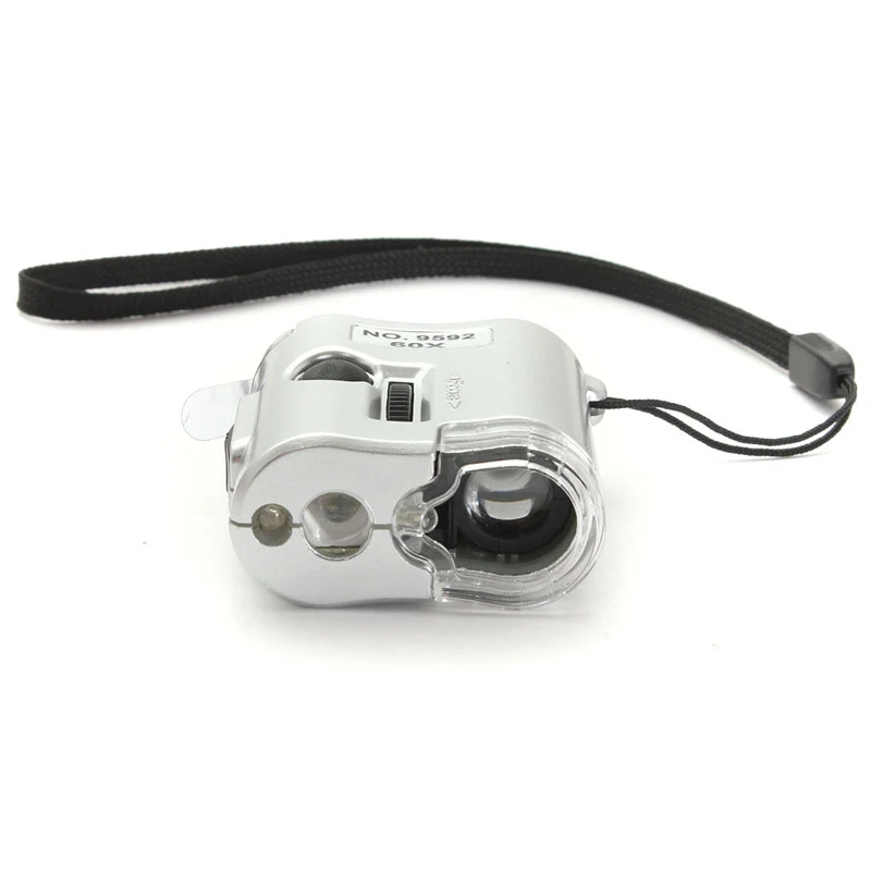 1Pcs Mini Lens 60X for Pocket Magnifier Microscope With LED Light Jewelry Dectector with Universal Clip Samsung Galaxy s5 s7 |
