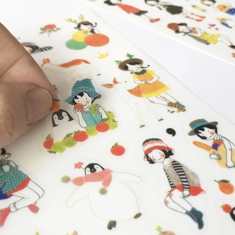 6 шт милые девушки Дневник стикер каваи Канцтовары Papeleria DIY Скрапбукинг молочный